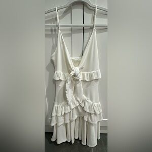 Boutique Peach Love California White Dress Tie Front Med